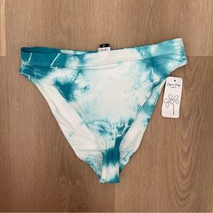 NWT Dippin Daisy's Blue and White Tie-Dye Bikini Bottom Size M